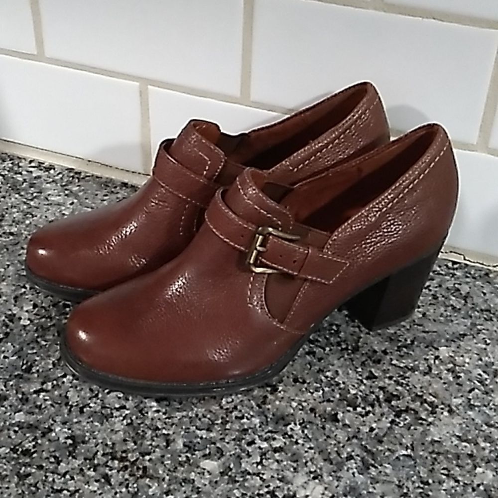 Naturalizer N5 Comfort Brown Leather Buckle Ankle Booties. Sz 5.5-6 (UK 4) NWOT